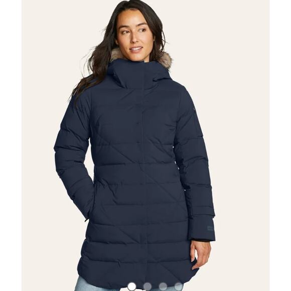 Eddie Bauer Women's Sun Valley Frost Down 650 Parka Jacket Blue XS - Picture 1 of 16